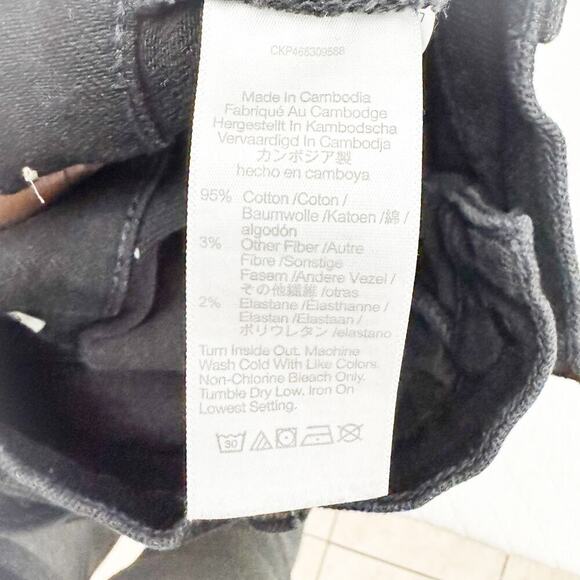 Madewell Cali-Demi Boot Black Denim Jeans Raw Hem Size 32 Petite - Picture 7 of 9